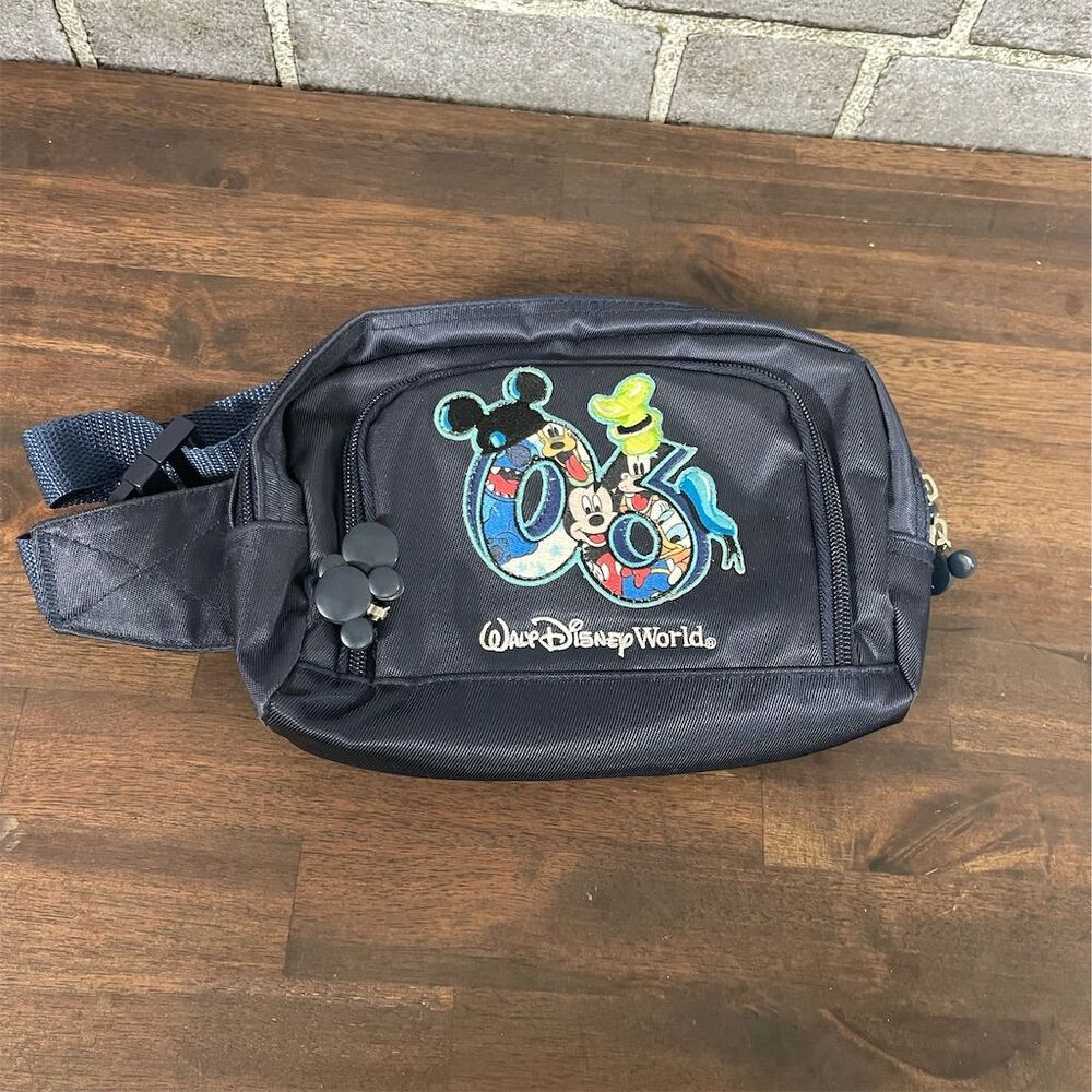 Disney World Belt Bag Navy Blue Embroidered Fanny Pack Unisex